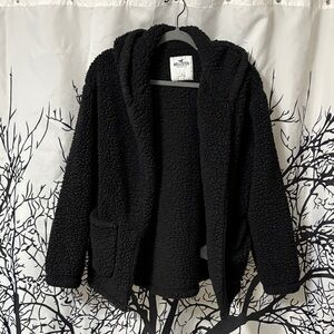 Hollister Women's Cozy Black Teddy Jacket